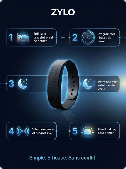 ZYLO — Bracelet Réveil à Vibration pour Ados